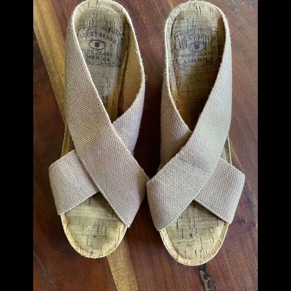 Lucky Brand Platform Sandals Sz 8.5 - Picture 1 of 13